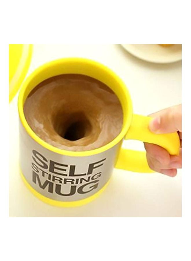 Self Stirring Coffee Mug Yellow/Black/Silver - Image 3