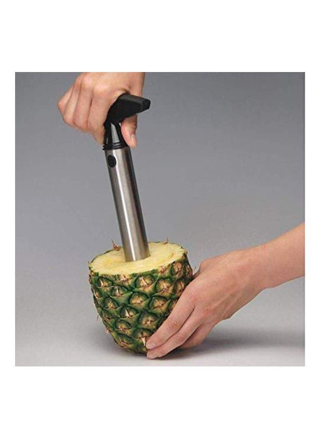 أداة تقطيع وتقشير ومزيل لب الأناناس أسود/ فضي - Image 4