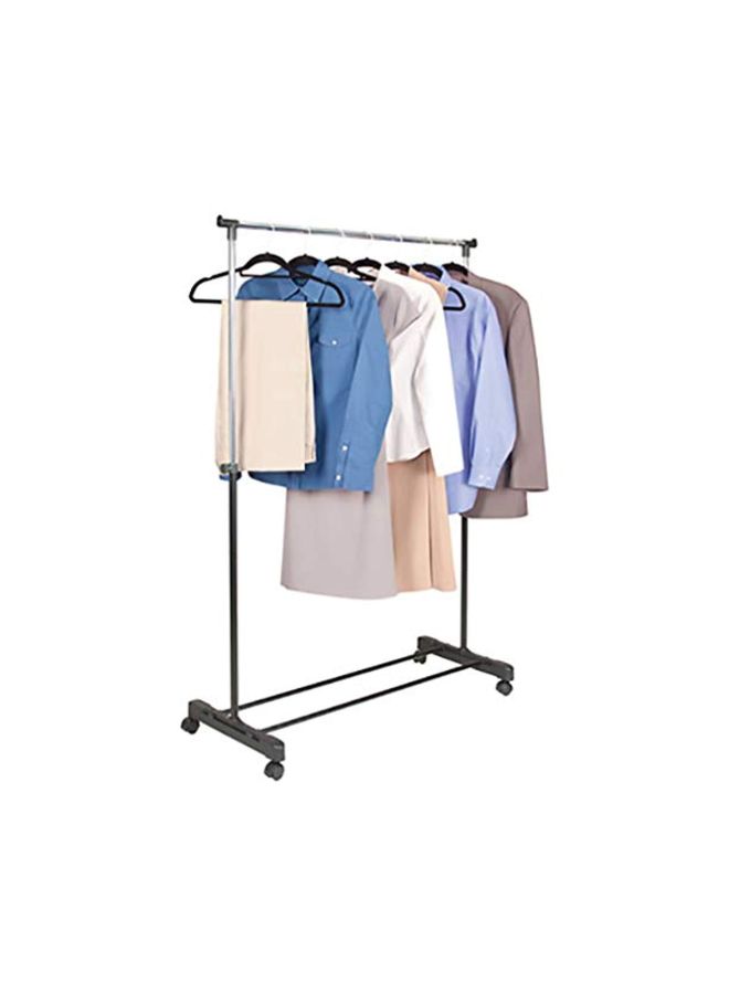 رف ملابس متحرك أسود/ فضي 30.3 x 5.6 x 2.2بوصة - Image 2