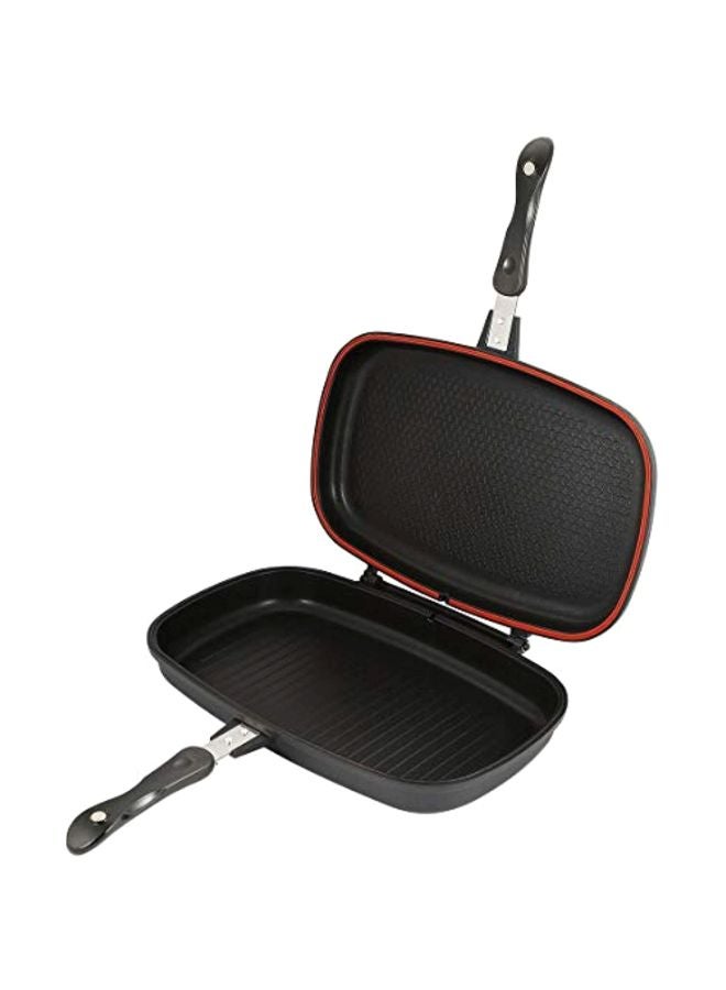 Aluminum Double Grilling Pan Black 40cm - Image 1