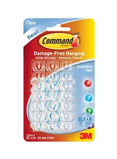 3M 20-Piece Command Clips Clear  - Image 1