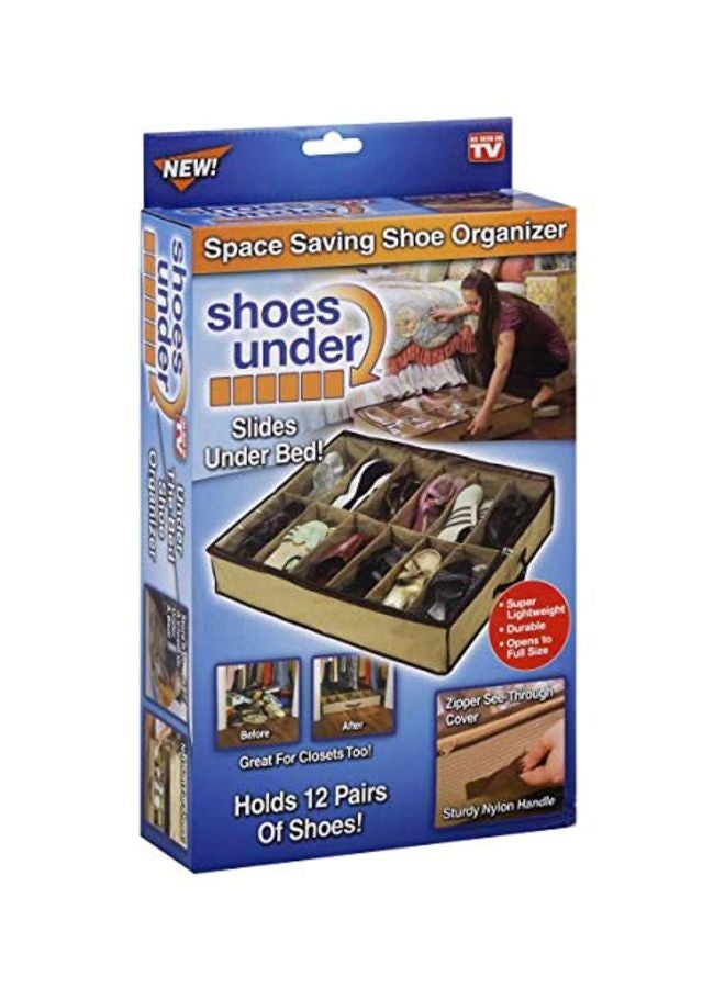 Zipper Shoe Organizer Brown/Black 2.9x12x8inch - Image 4
