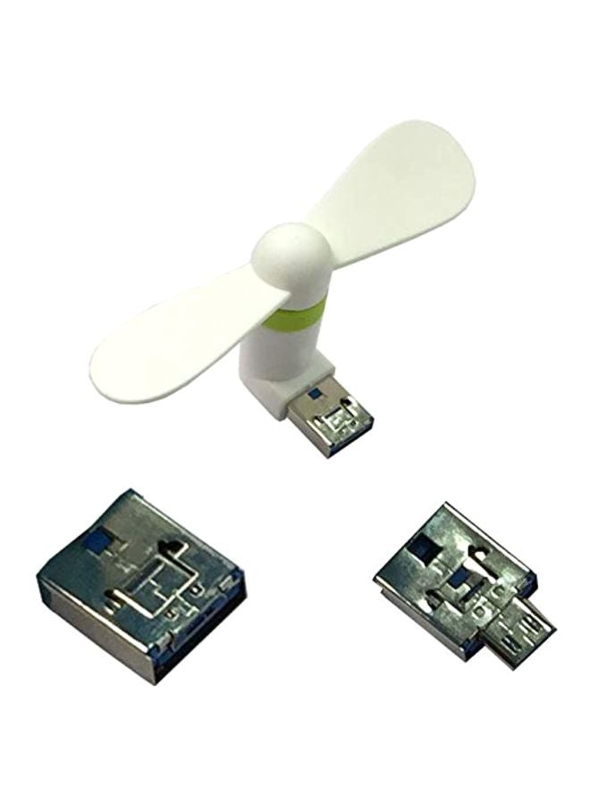 مروحة صغيرة بمنفذ USB أبيض - Image 2