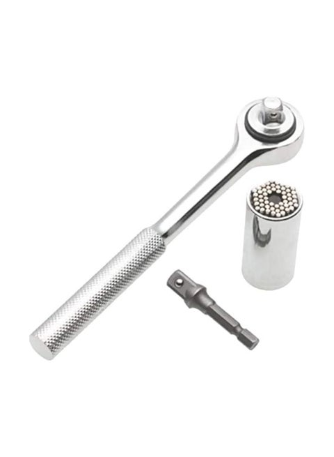 3-Piece Gator Grip Universal Socket Multi Tool Silver
