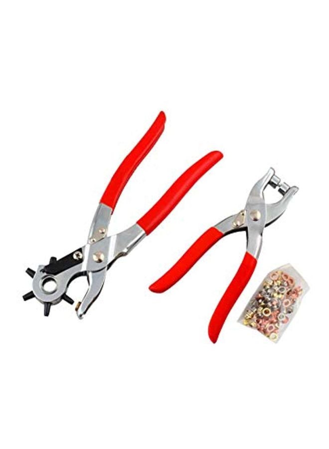 Leather Belt Hole Punch Plier Silver/Red/Black 