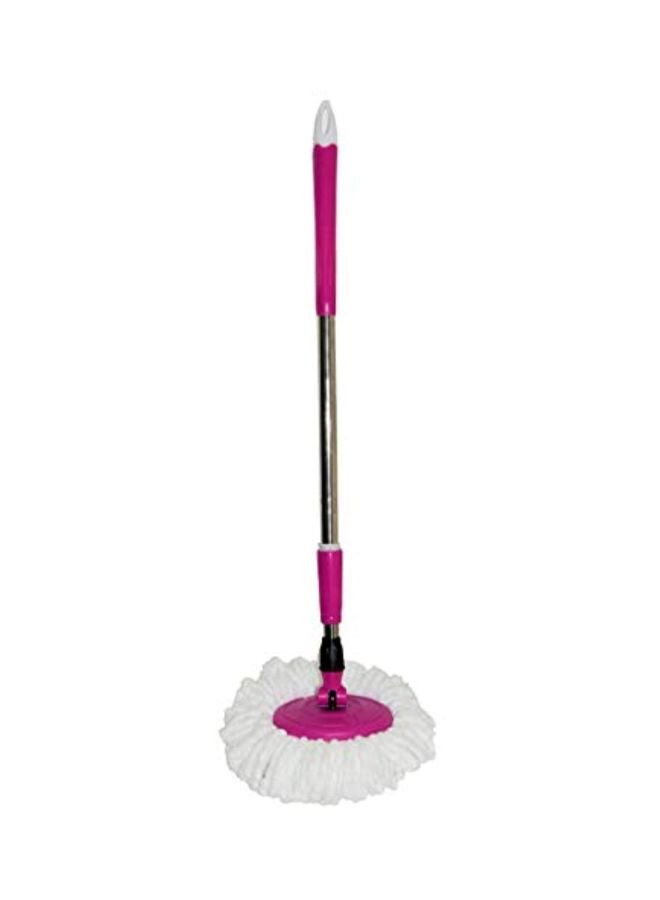 2-Piece 360 Degree Spin Mop With Bucket Set Purple/Silver/White - Image 4
