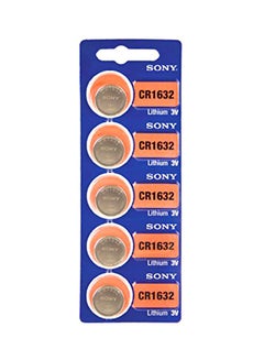 5-Piece Lithium Coin Cell Battery Set CR1632