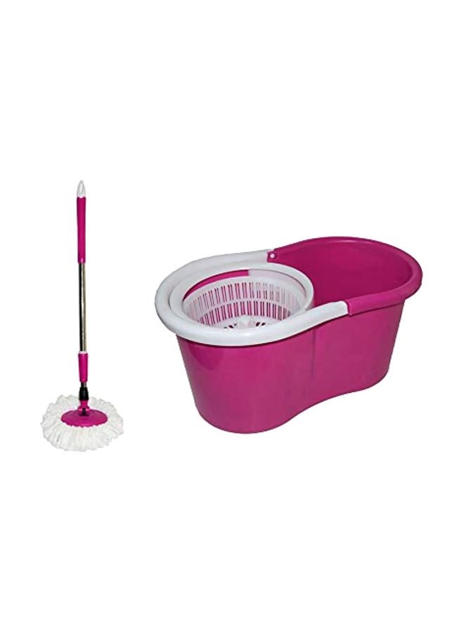 Rotating Spin Mop With Bucket Pink/White