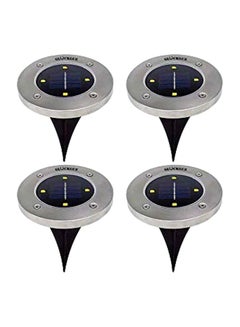 gluckluz 4-Piece Solar Ground Outdoor Lamps Set Black/Silver  - Image 1