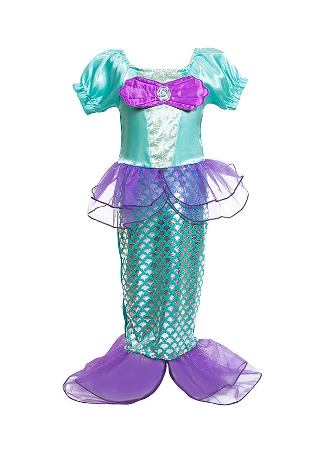 PEOK - Bowknot Pattern Mermaid Fashion Party Dress Green - Image 1
