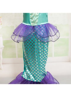 PEOK Bowknot Pattern Mermaid Fashion Party Dress Green  - Image 4