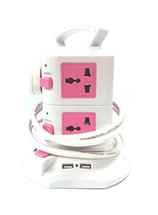 4-Way Vertical Extension Socket White/Pink - v1569939384/N30516570A_1