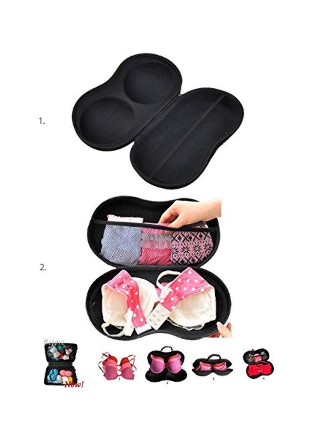 إن-جال حقيبة منظمة للملابس الداخلية مناسبة للسفر وردي/أسود 13x2.2x12.8بوصة - Image 3