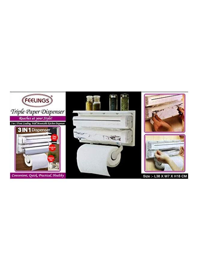 Feelings Kitchen Triple Paper Dispenser White - Image 2