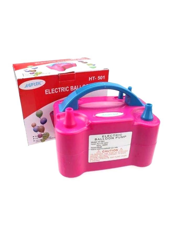 YOUMAY - Two Nozzles Balloon Air Pump Pink/Blue 190x110x120mm - Image 1