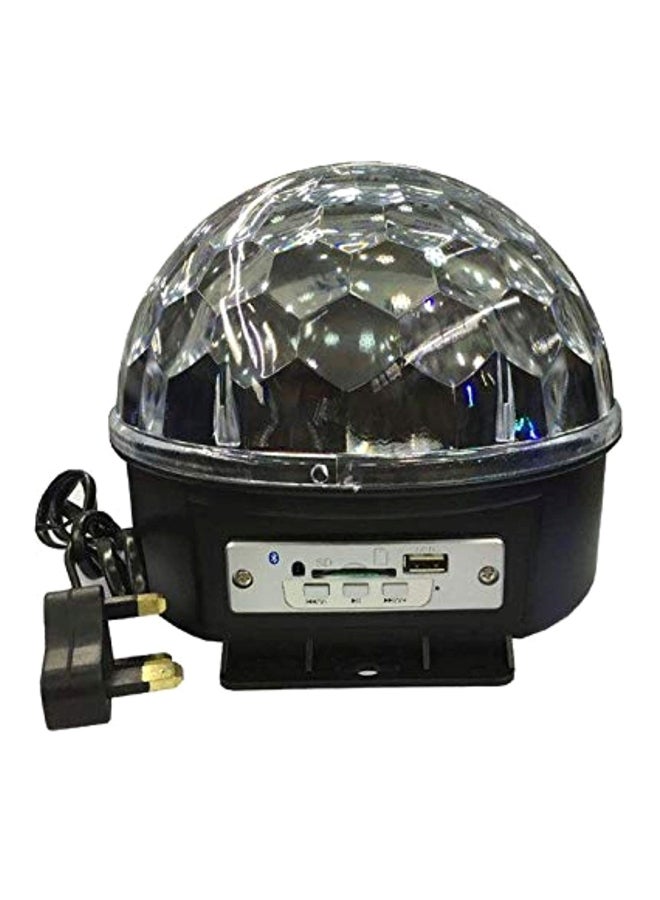 كرة سحرية من الكريستال بإضاءة LED مزودة بمشغل MP3 أسود/ أبيض 19 x 19 x 17سم