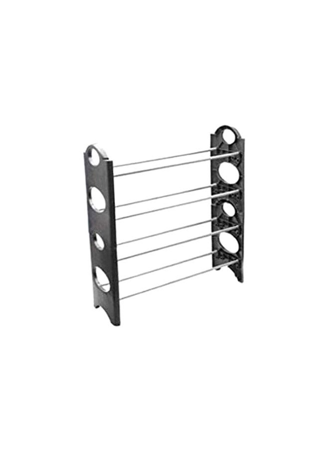 4-Shelf Shoe Rack Silver/Black