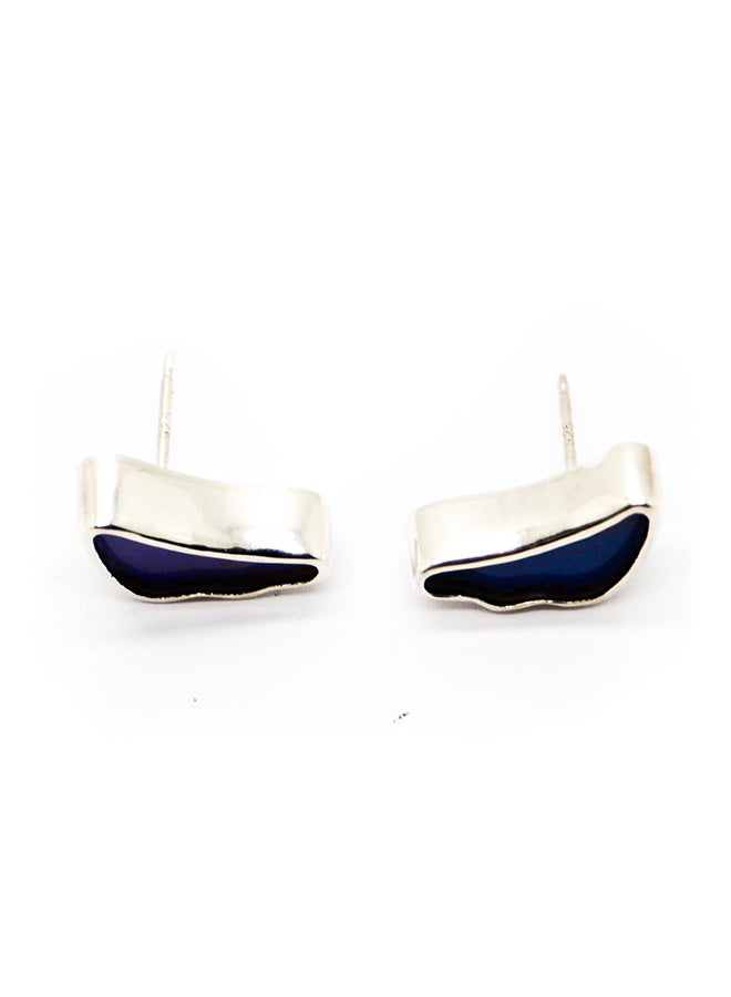 Sterling Silver Wing Shaped Morpho Didius Butterfly Earrings