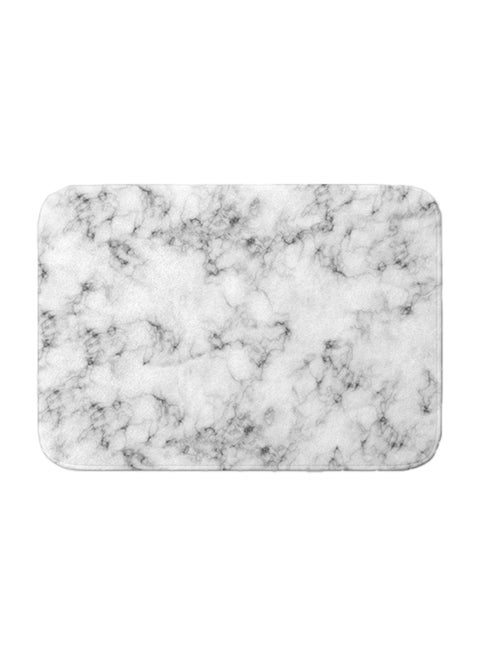 Marble Pattern Non-Slip Floor Mat White 40x60cm