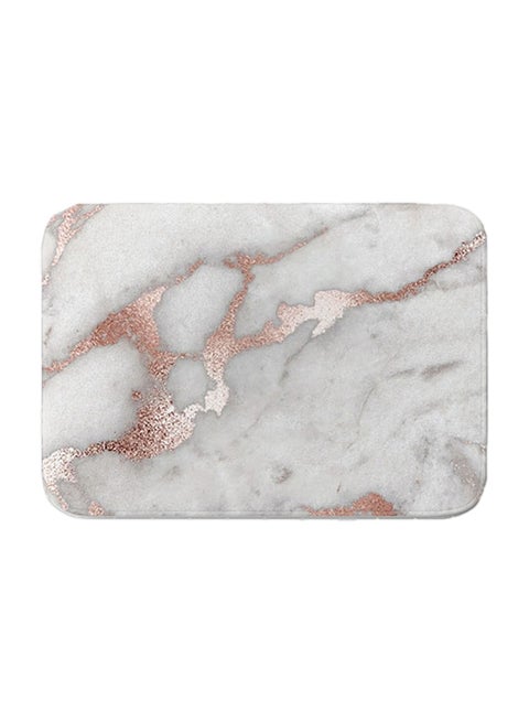Marble Pattern Non-Slip Floor Mat White 40x60cm