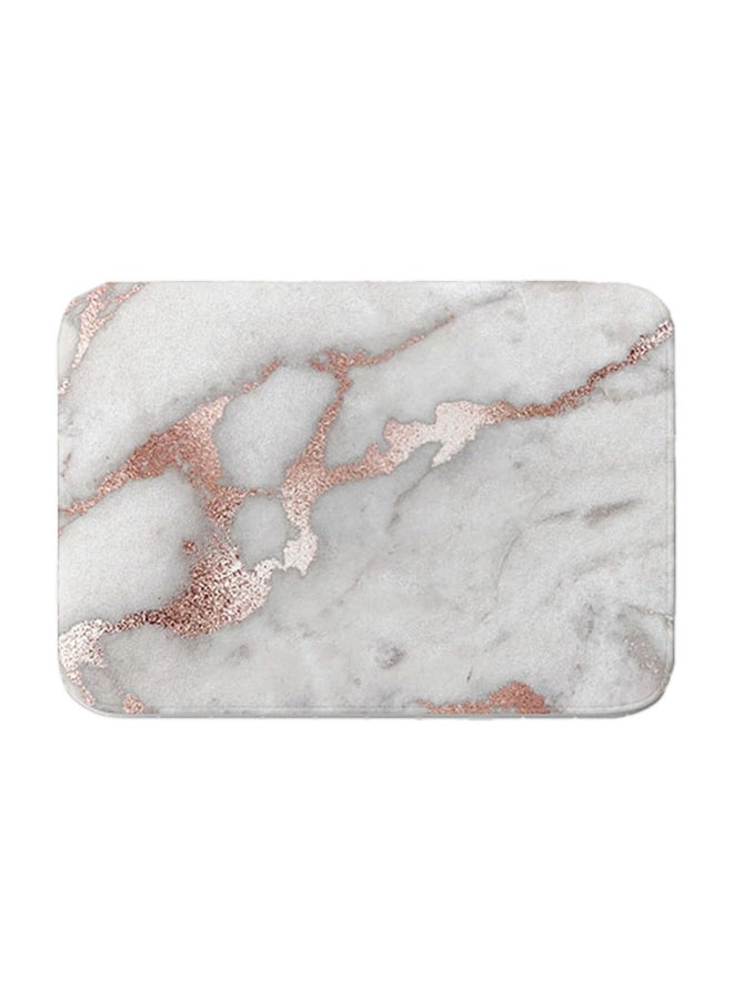 Marble Pattern Non-Slip Floor Mat White 40x60cm