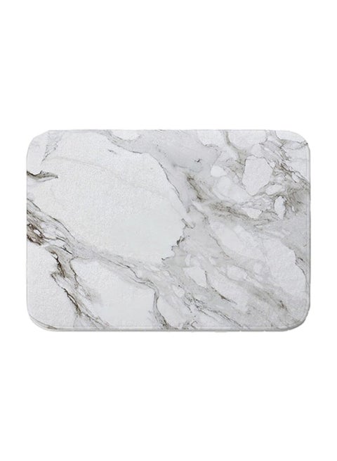 Marble Pattern Non-Slip Floor Mat White 40x60cm