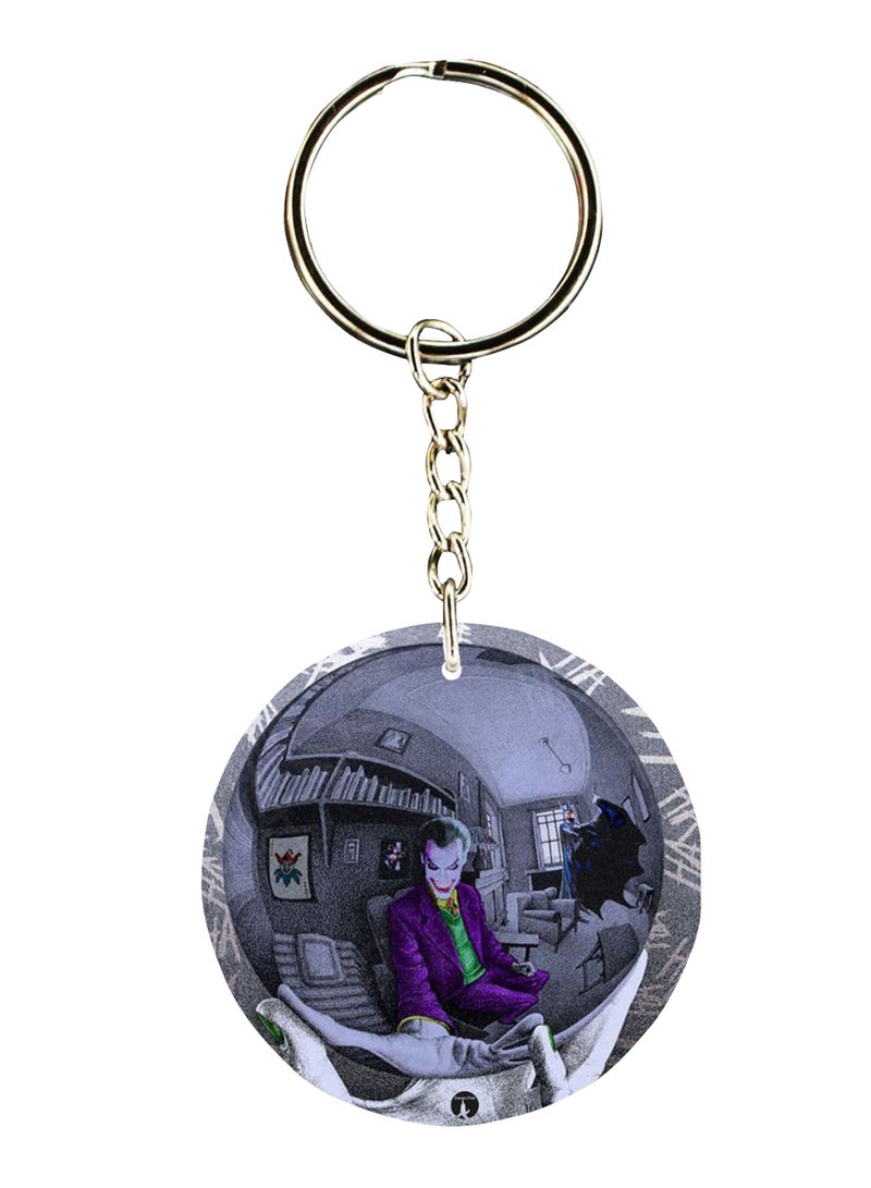 BP Double Sided Joker Printed Keychain