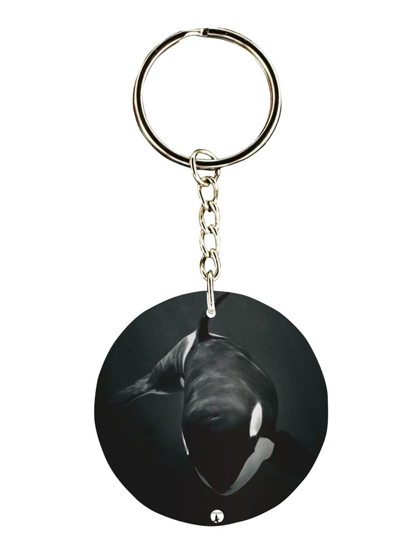 BP Double Sided Whale Printed Keychain