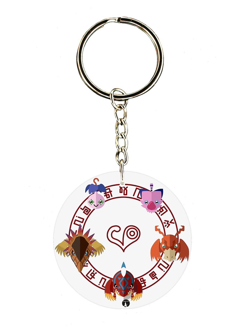 BP Double Sided Anime Digimon Printed Keychain