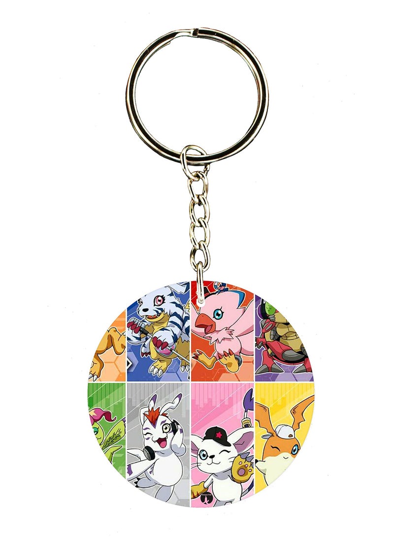 BP Double Sided Anime Digimon Printed Keychain