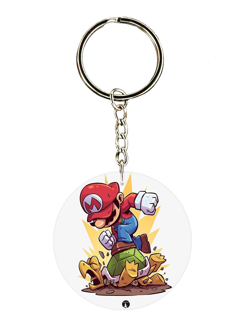بي بي سلسلة مفاتيح بطبعة شخصية سوبر ماريو على الوجهين
