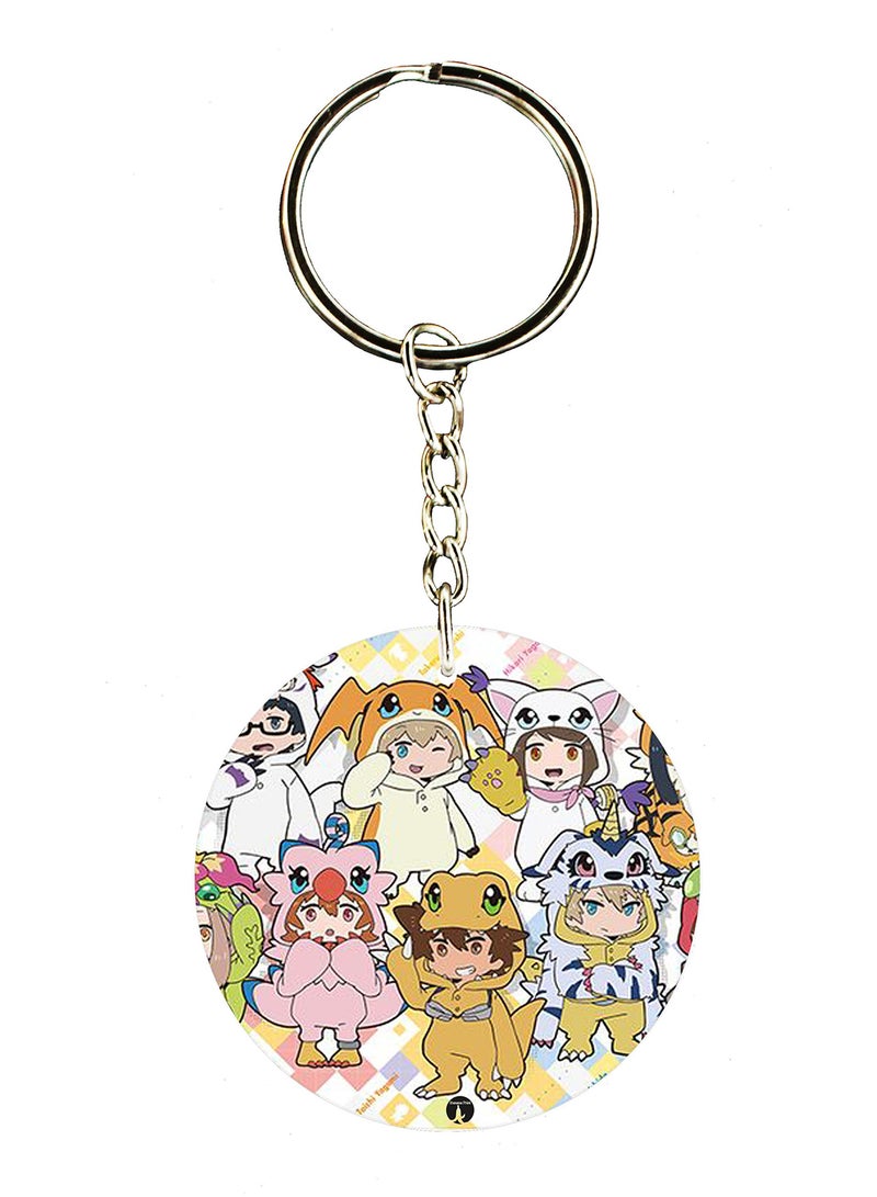 BP Double Sided Anime Digimon Printed Keychain