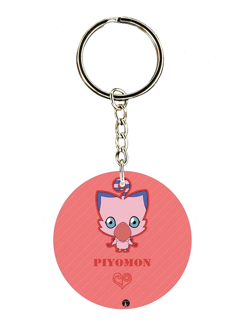 BP Double Sided Anime Piyomon Printed Keychain