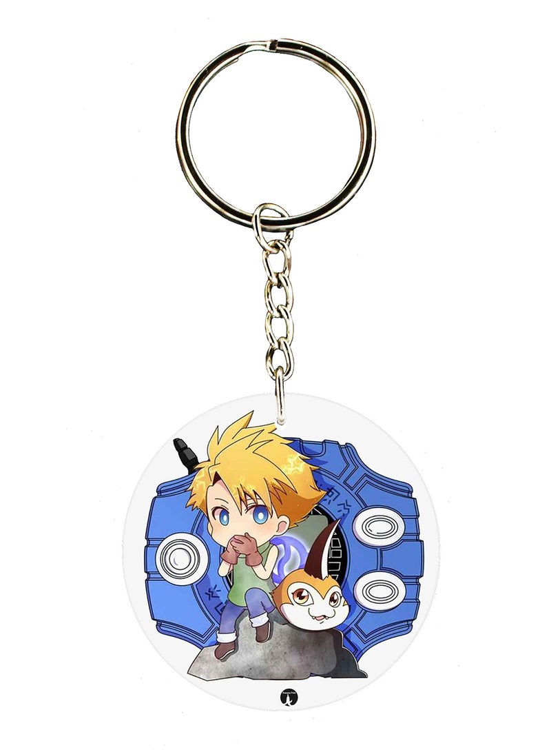 BP Double Sided Anime Digimon Printed Keychain