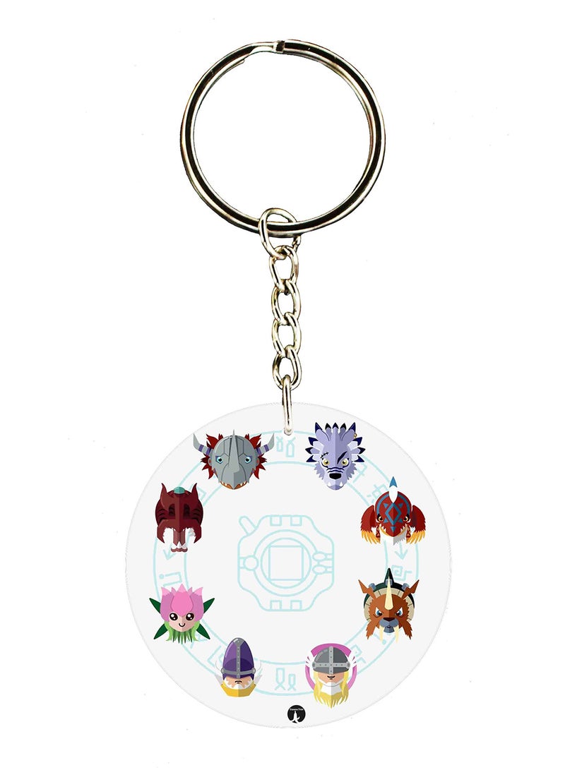 بي بي سلسلة مفاتيح بطبعة أنمي فيلم ديجيمون على الوجهين