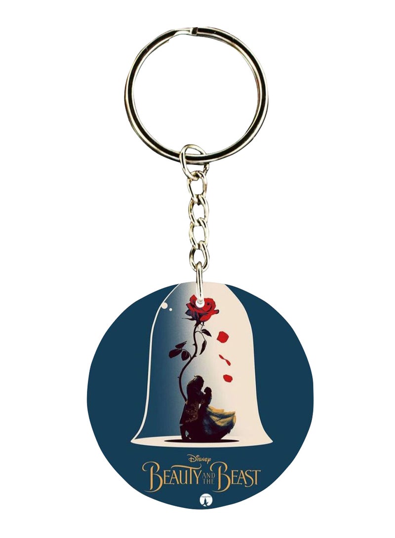 BP Double Sided Beauty And The Beast Printed Keychain