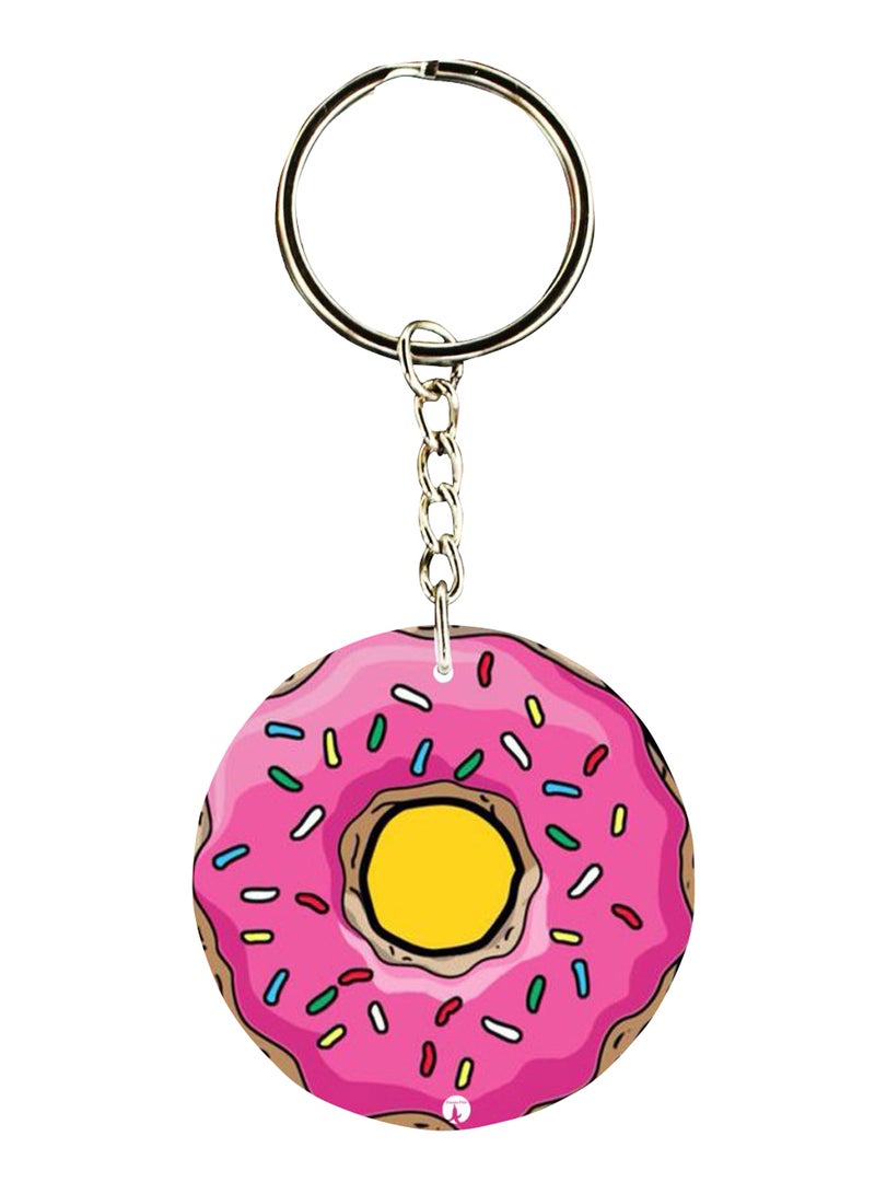 BP Double Sided Donut Printed Keychain