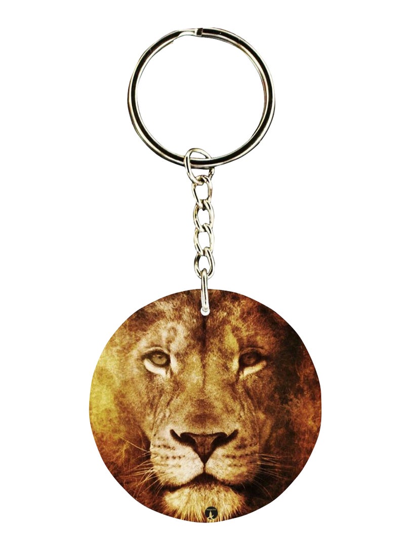 BP Double Sided Lion Printed Keychain