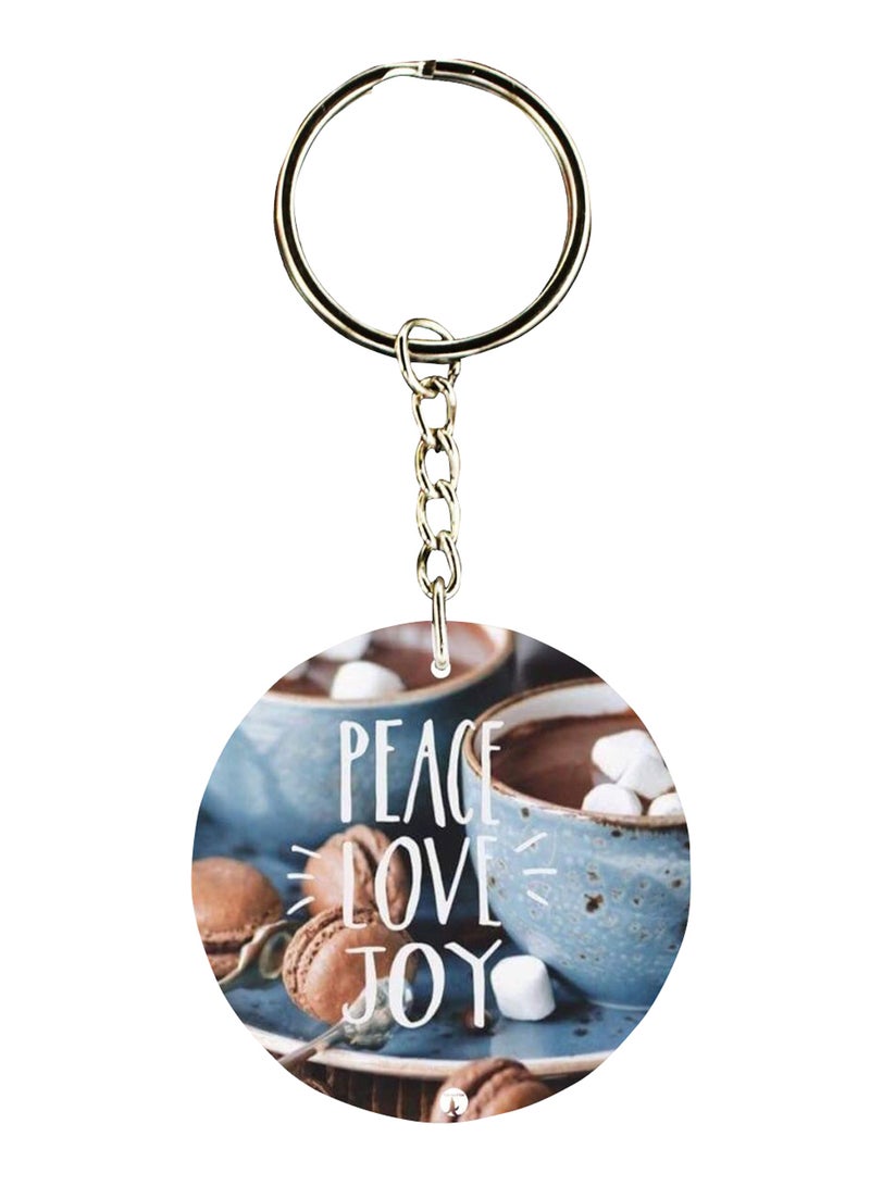 BP Double Sided English Phrases Printed Keychain