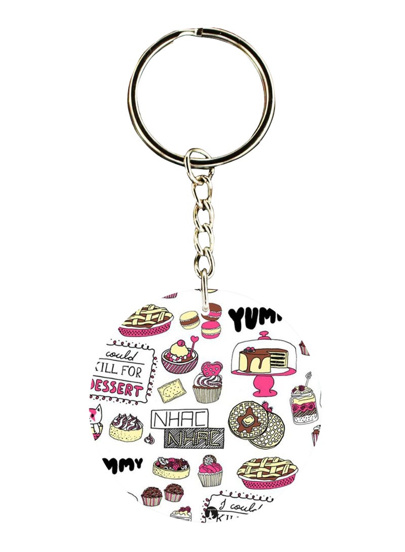 BP Double Sided Food Printed Keychain