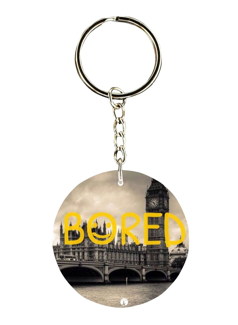 بي بي سلسلة مفاتيح مطبوعة على الجانبين بتصميم البرنامج التليفزيوني "Sherlock"