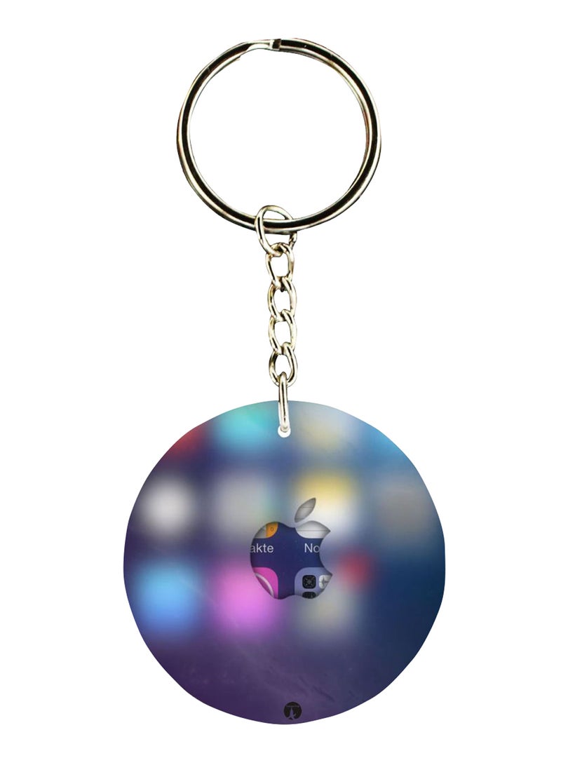 BP Double Sided The Apple Logo Printed Keychain