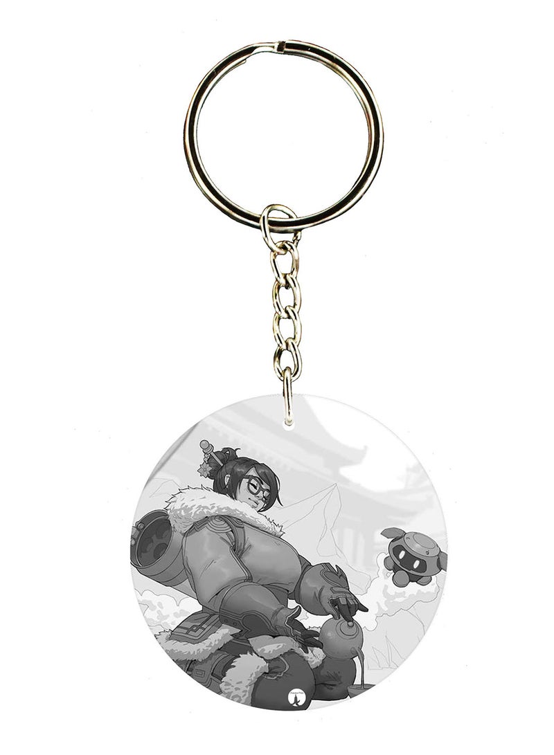 بي بي سلسلة مفاتيح بطبعة على الجانبين للعبة Overwatch