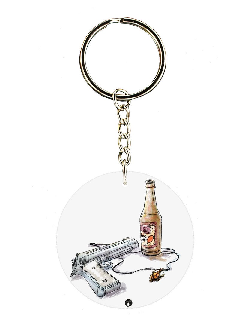 بي بي سلسلة مفاتيح مطبوعة من الجانبين بتصميم مسلسل Supernatural