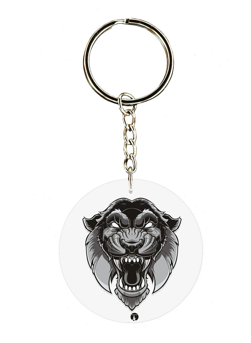 BP A Tiger Double Side Printed Keychain