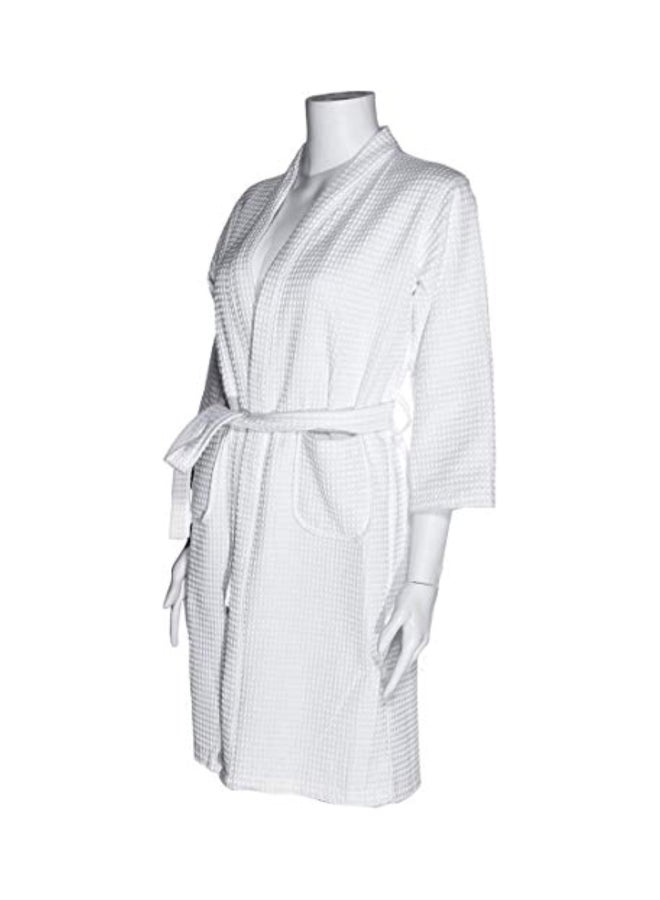 روب حمام من القطن أبيض M - Image 2