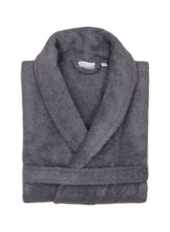 ماركة غير محددة روب حمام تيري من القطن رمادي One Size 