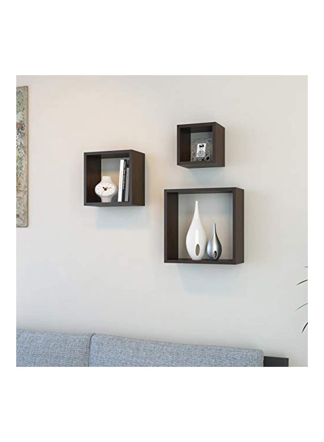 برافو رفوف جدارية فوجي من 3 قطع بني - Image 2