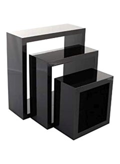 3-Piece Cubic Wall Shelf Black 28.8 x 27 x 10.2centimeter - v1570079990/N30515940A_1