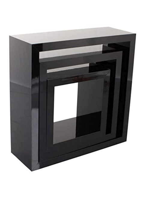 3-Piece Wall Shelves Black